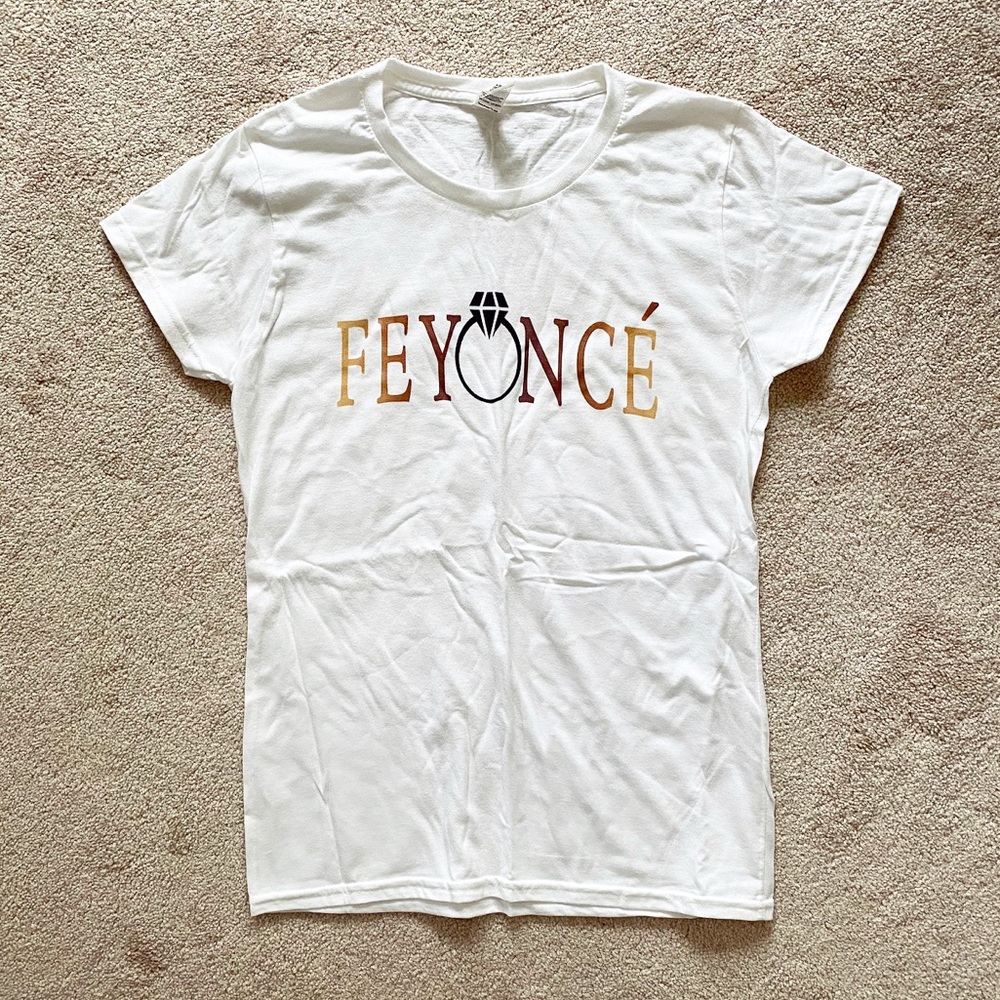 White Feyoncé fiancé t-shirt